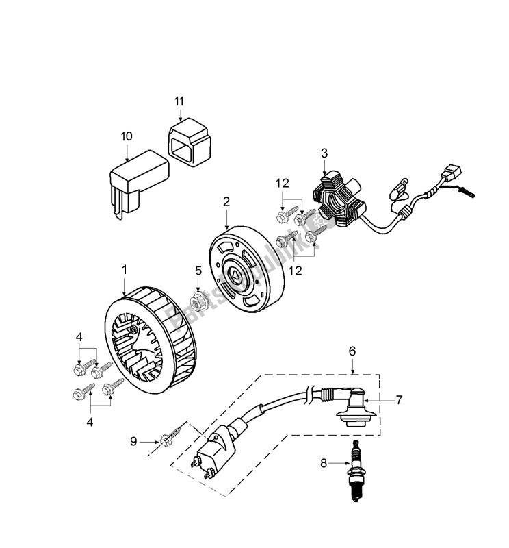 Toutes les pièces pour le Allumage du Peugeot SPF 2 AC E1 Speedfight 50 2000 - 2010