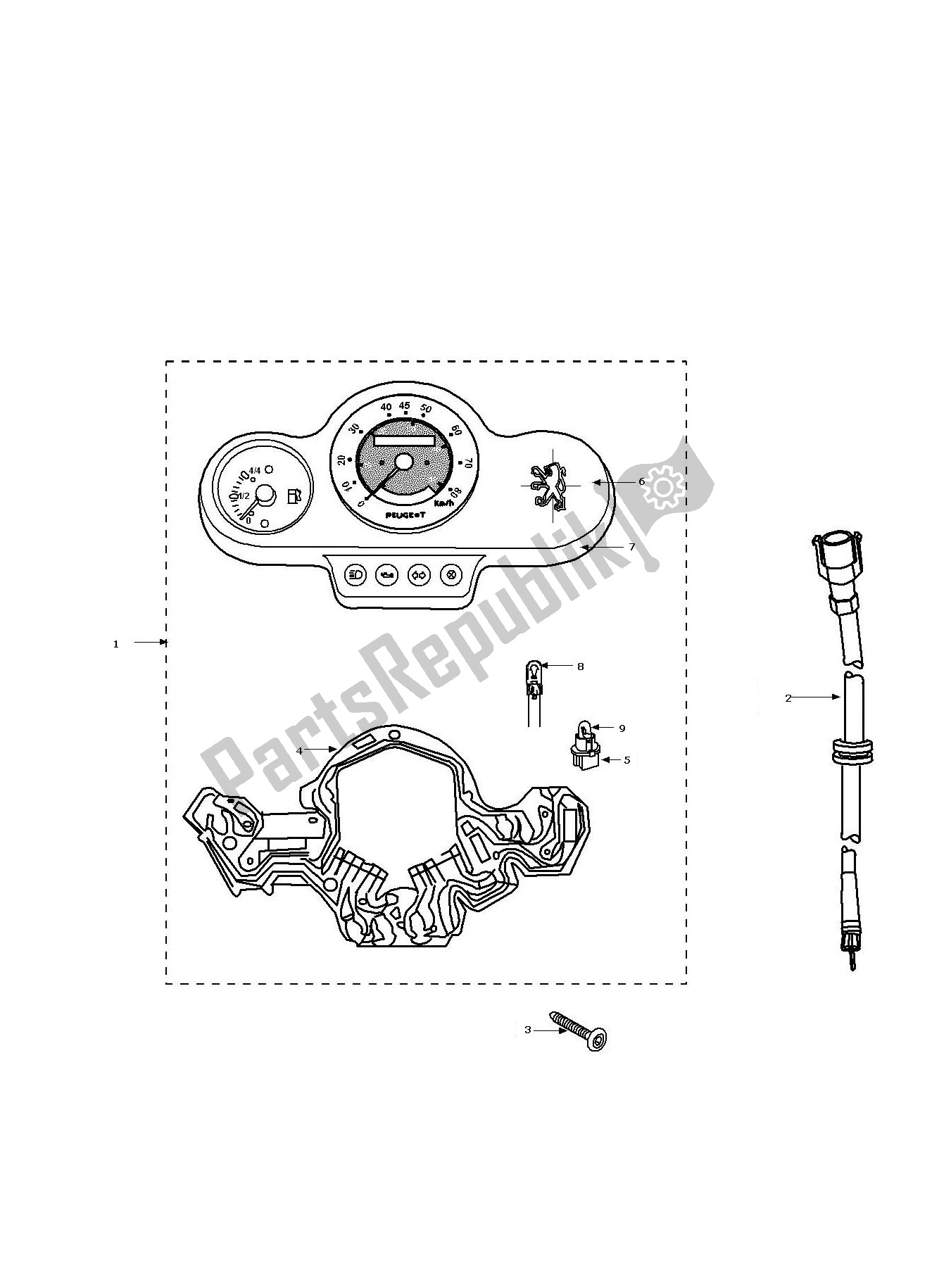 Todas las partes para Cockpit de Peugeot SPF 2 AC E1 Speedfight 50 2000 - 2010