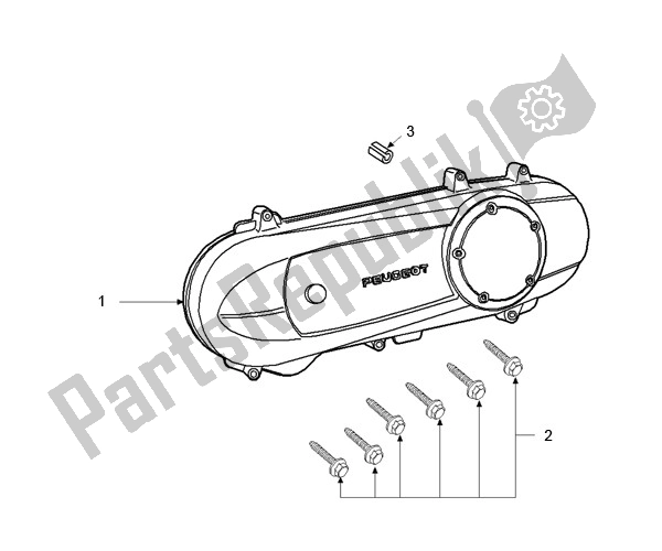 All parts for the Clutch Cover of the Peugeot SPF 3 LC 2T Speedfight 50 2000 - 2010