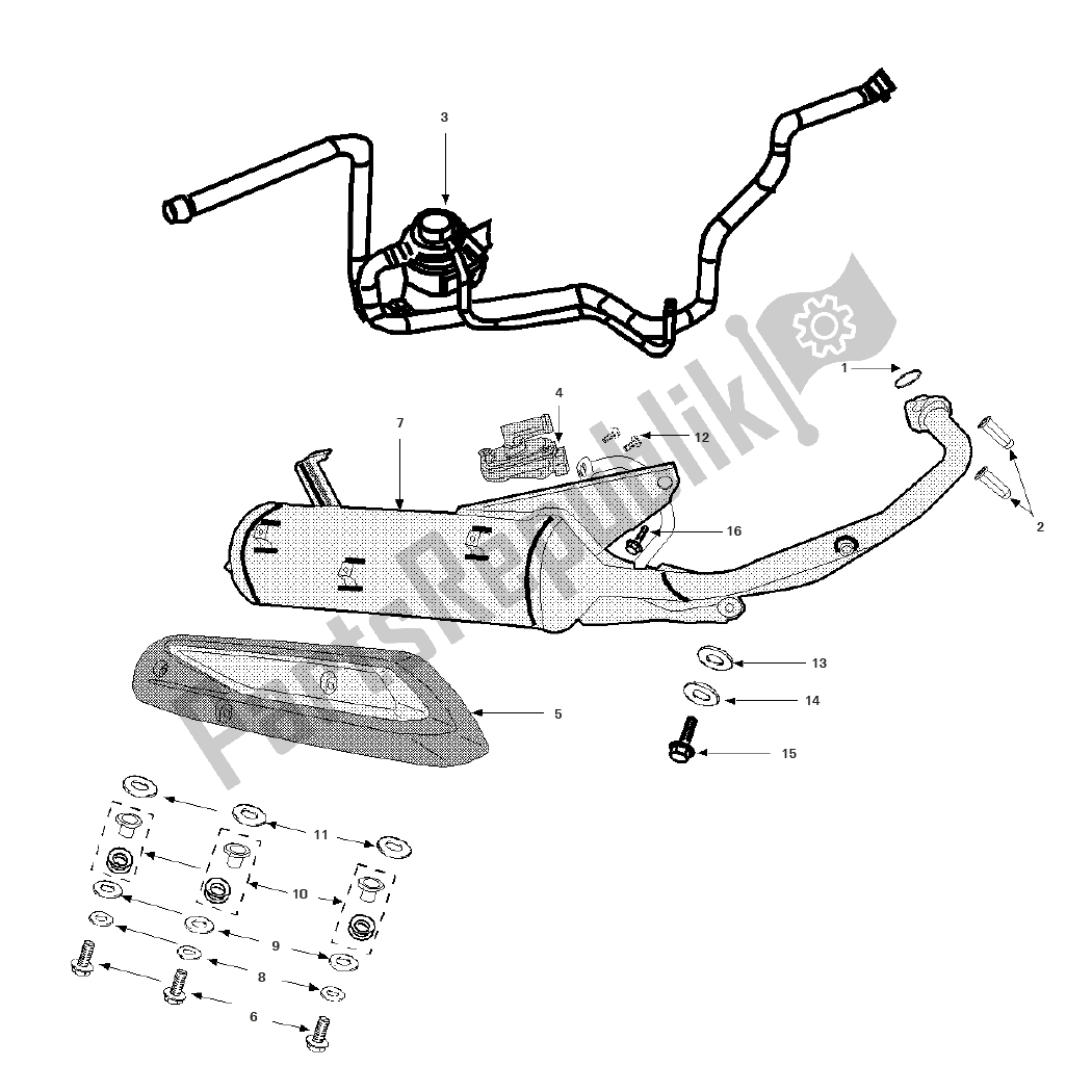 All parts for the Exhaust of the Peugeot Tweet 4T 50 2000 - 2010