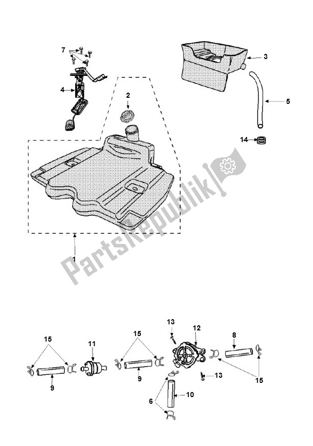 Alle onderdelen voor de Benzinetank van de Peugeot Viva City 3 4T 50 2000 - 2010