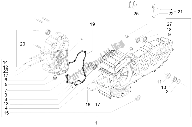 Alle onderdelen voor de Carter van de Piaggio MP3 500 Sport USA 2010