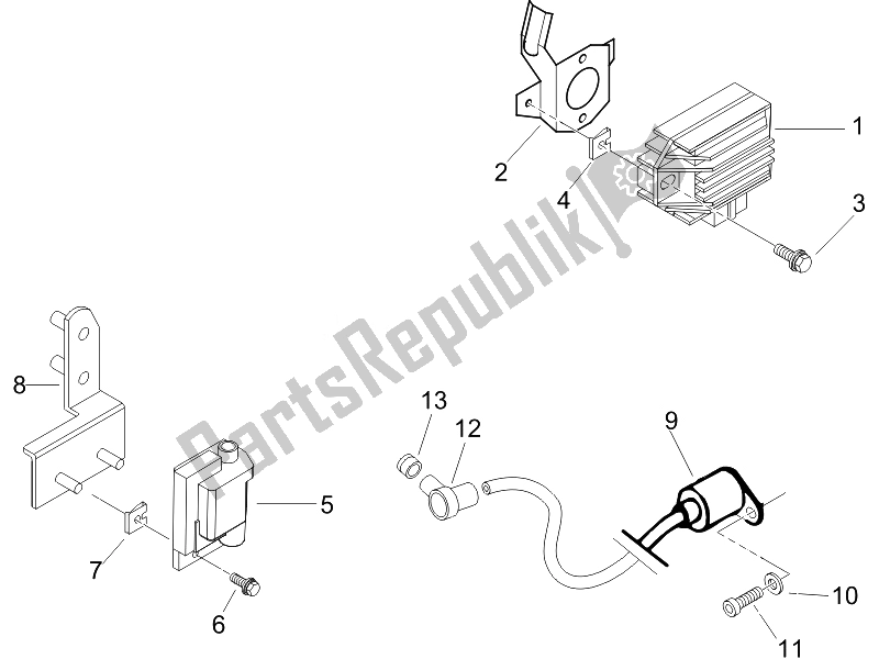 Toutes les pièces pour le Régulateurs De Tension - Unités De Commande électronique (ecu) - H. T. Bobine du Piaggio Liberty 125 4T PTT E3 F 2007