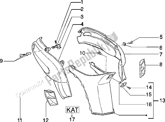Tutte le parti per il Coperture Laterali del Piaggio Typhoon 50 XR 2000