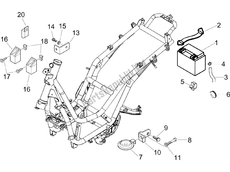 Tutte le parti per il Interruttori Del Telecomando - Batteria - Avvisatore Acustico del Piaggio Beverly 250 2005