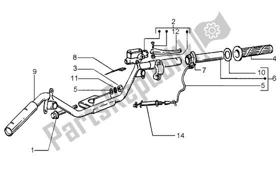 Toutes les pièces pour le Composants De Guidon du Piaggio Liberty 200 Leader RST 2002