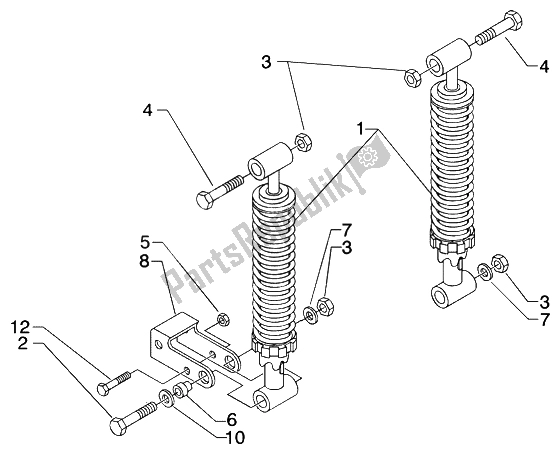 Wszystkie części do Tylne Amortyzatory Piaggio Beverly 125 2002