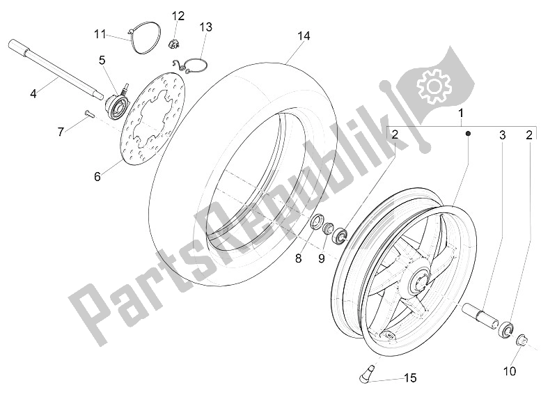 Toutes les pièces pour le Roue Avant du Piaggio NRG Power DD 50 2016