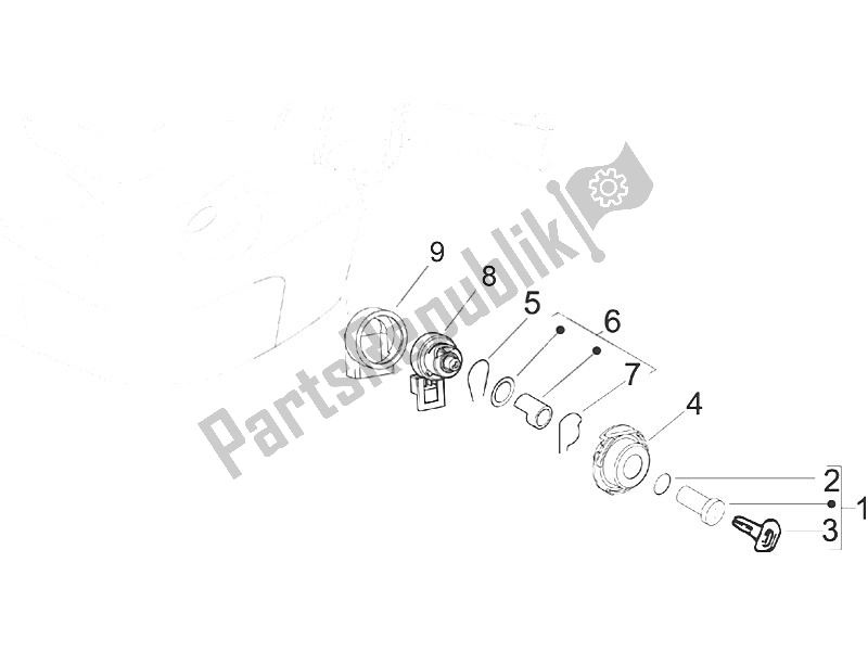 All parts for the Locks of the Piaggio ZIP 100 4T Vietnam 2011