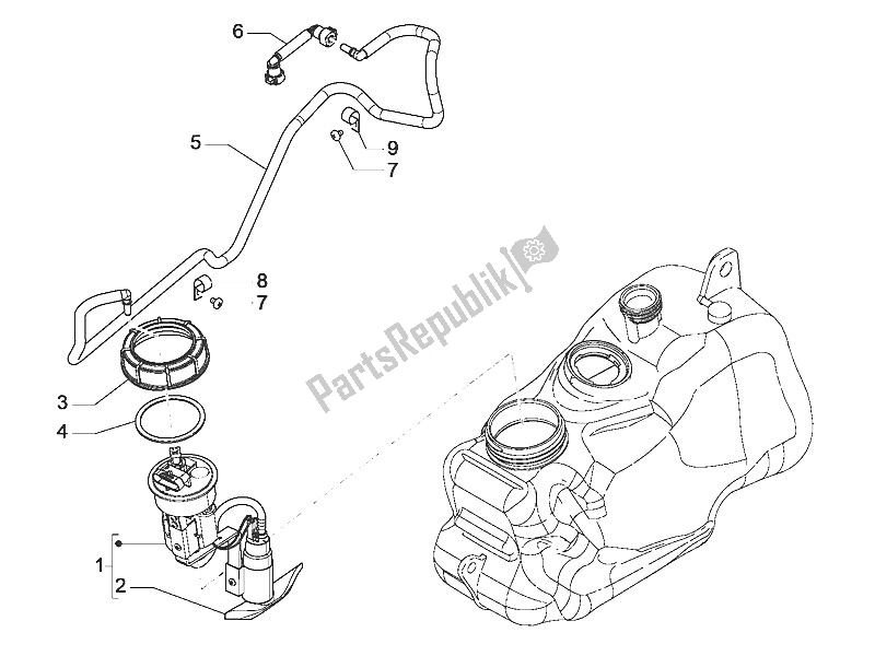 Todas las partes para Sistema De Suministros de Piaggio MP3 500 LT E4 Sport Business EU 2016