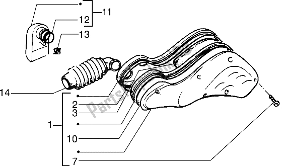 Todas las partes para Filtro De Aire de Piaggio ZIP RST 50 1996