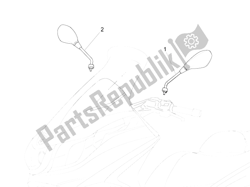 All parts for the Driving Mirror/s of the Piaggio X 10 350 4T 4V I E E3 2012