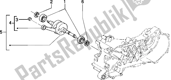 Alle onderdelen voor de Krukas van de Piaggio Typhoon 125 XR 2000