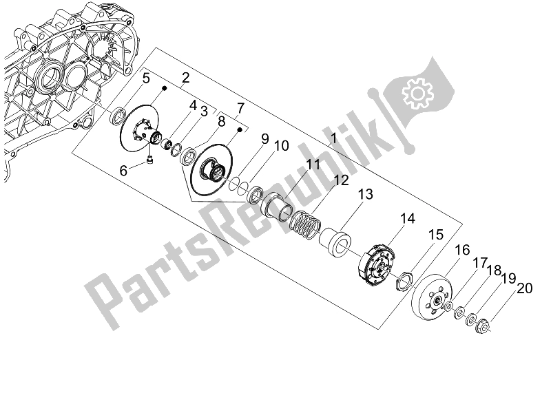 Tutte le parti per il Puleggia Condotta del Piaggio MP3 500 USA 2007