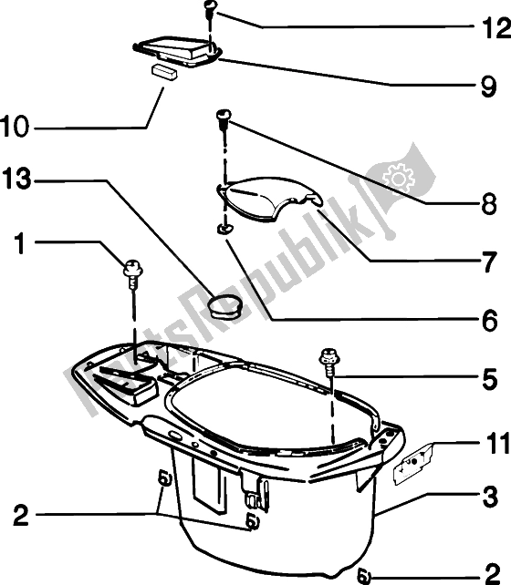 All parts for the Case Helmet of the Piaggio ZIP 50 4T 2002