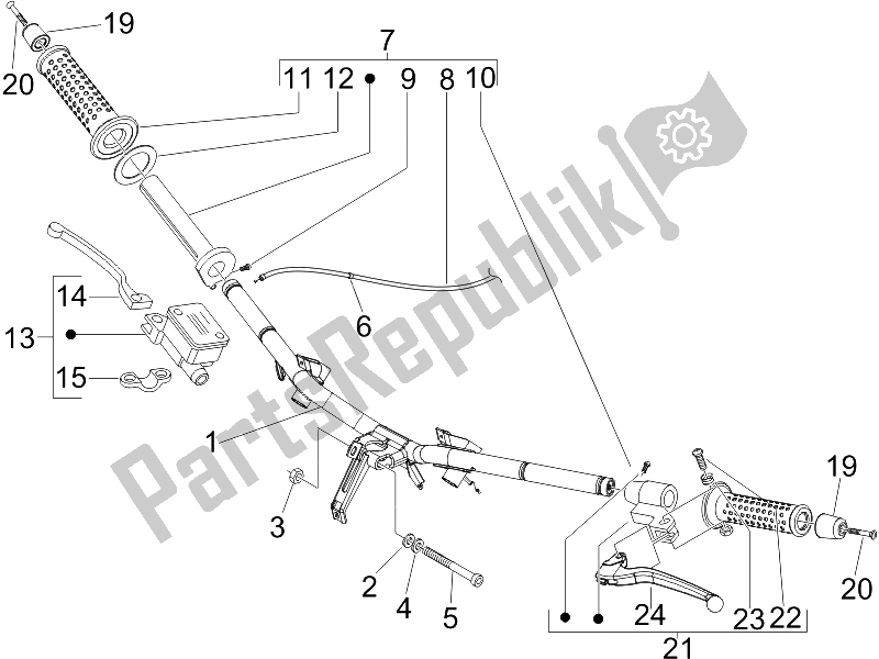 Toutes les pièces pour le Guidon - Master Cil. Du Piaggio X8 125 Street Euro 2 2006