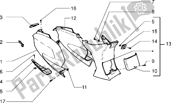 Tutte le parti per il Coperture Laterali del Piaggio Sfera RST 80 1994