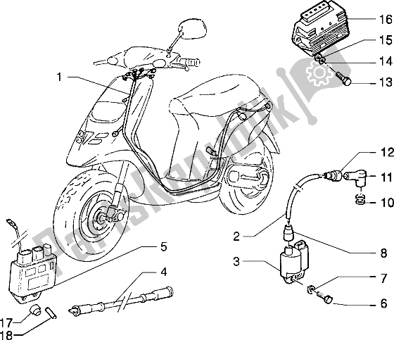 Todas as partes de Dispositivos Elétricos do Piaggio Typhoon 125 1995