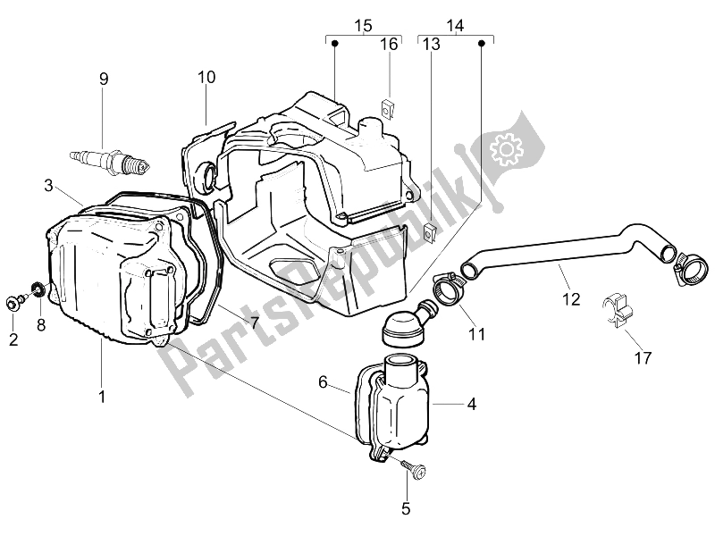 Tutte le parti per il Coperchio Della Testata del Piaggio Liberty 200 4T E3 2006