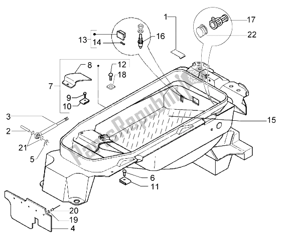 Toutes les pièces pour le Cas-casque du Piaggio X9 125 Evolution 2006