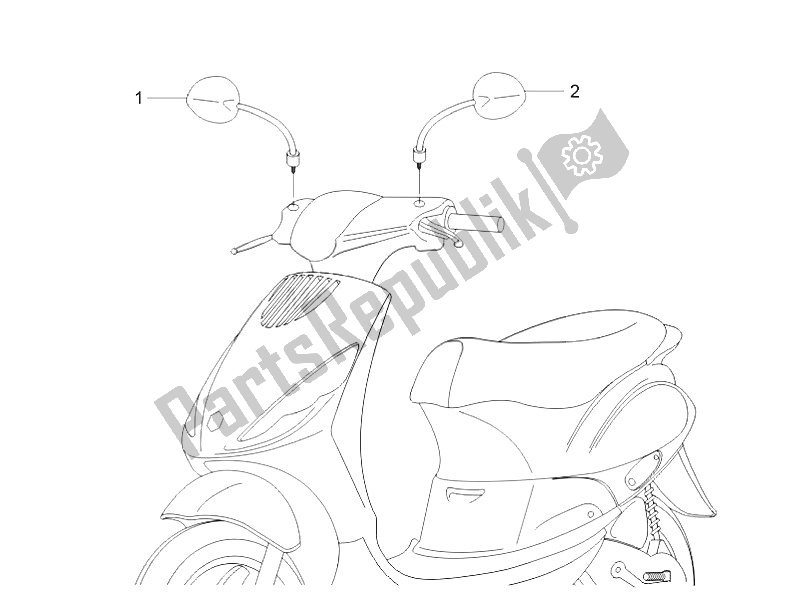 All parts for the Driving Mirror/s of the Piaggio ZIP 100 4T Vietnam 2011