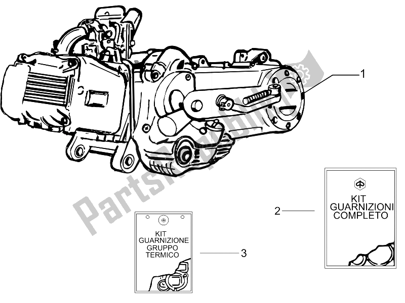 Tutte le parti per il Motore, Assemblaggio del Piaggio ZIP 100 4T 2006