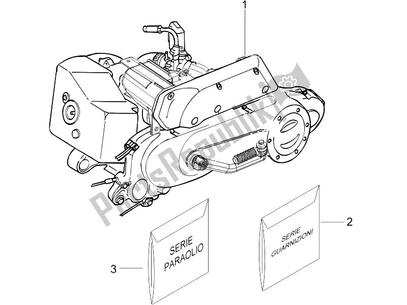 Tutte le parti per il Motore, Assemblaggio del Piaggio NRG Power DT 50 2006