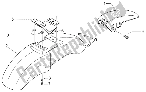 Tutte le parti per il Parafango Anteriore E Posteriore del Piaggio BV 200 U S A 2005