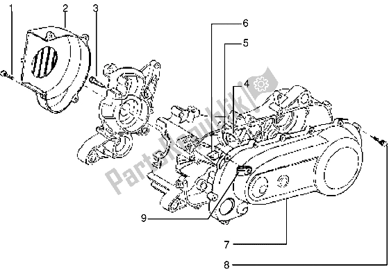 All parts for the Clutch Cover-scrool Cover of the Piaggio ZIP 50 1995