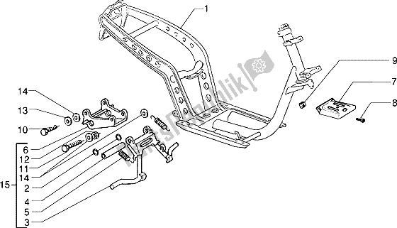 Todas as partes de Suporte Central Do Chassi do Piaggio ZIP RST 50 1996