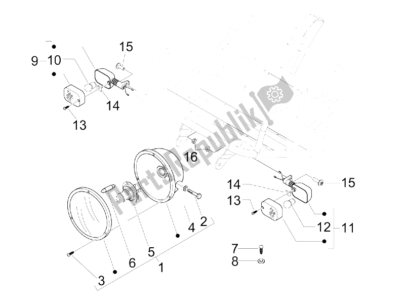 Toutes les pièces pour le Phares Avant - Clignotants du Piaggio Liberty 50 4T PTT B NL 2006