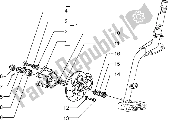 All parts for the Disc Brake of the Piaggio Hexagon 150 1994
