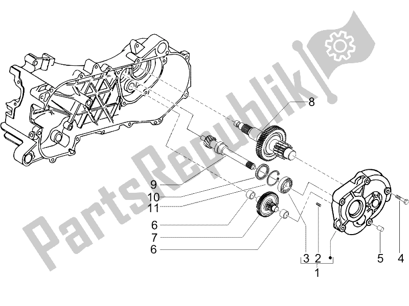 Toutes les pièces pour le Unité De Réduction du Piaggio ZIP 50 SP Euro 2 2006