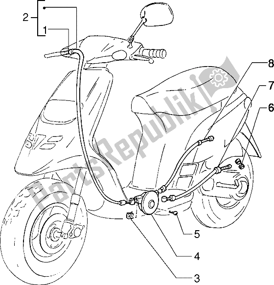 Tutte le parti per il Trasmissioni Dell'acceleratore del Piaggio Typhoon 50 XR 2000