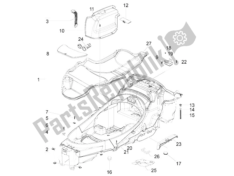 All parts for the Helmet Huosing - Undersaddle of the Piaggio MP3 500 LT Sport Business 2011