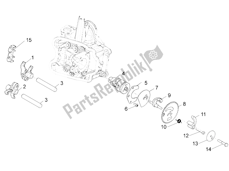 Toutes les pièces pour le Leviers à Bascule Support Unité du Piaggio X 10 350 4T 4V I E E3 2012