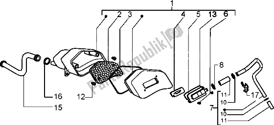 All parts for the Secondary Air Box (vehicle With Rear Hub Brake) of the Piaggio NRG MC3 50 2002