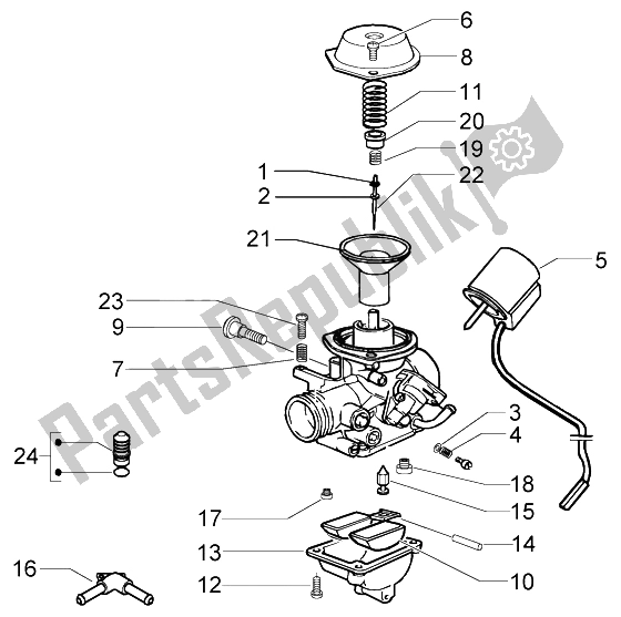 All parts for the Carburettor (2) of the Piaggio X9 200 Evolution 2004