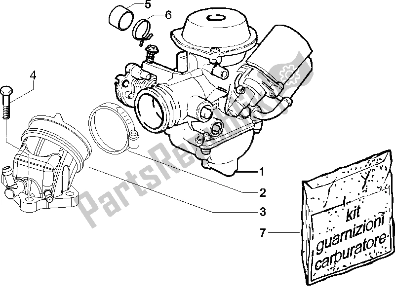 Toutes les pièces pour le Carburateur, Montage - Tuyau Union du Piaggio X8 125 Potenziato UK 2005