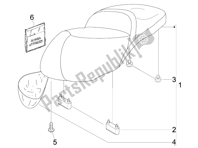 Todas las partes para Silla De Montar / Asientos de Piaggio Beverly 125 Tourer E3 2007