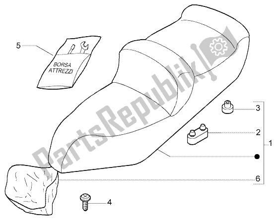 Toutes les pièces pour le Kit D'outils De Selle du Piaggio X8 200 2004