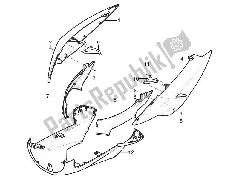 Wszystkie części do Boczna Os? Ona - Spojler Piaggio Typhoon 50 2T E2 2011
