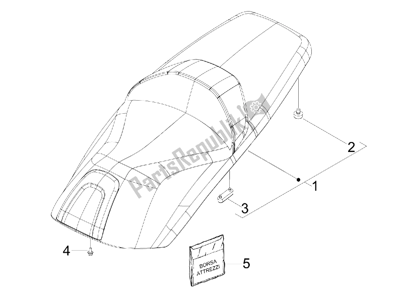 All parts for the Saddle/seats of the Piaggio X7 300 IE Euro 3 2009