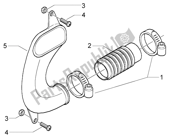 All parts for the Belt Cooling Tube of the Piaggio X9 125 Evolution 2006