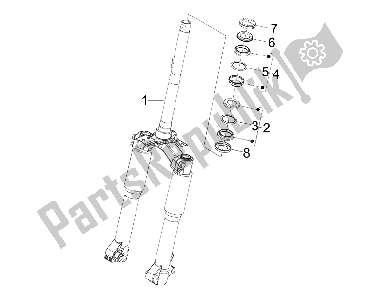 Toutes les pièces pour le Fourche / Tube De Direction - Palier De Direction du Piaggio Liberty 50 4T PTT D 2014