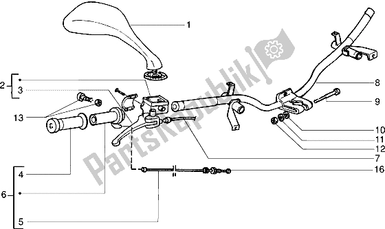 Tutte le parti per il Componenti Manubrio del Piaggio Skipper 150 1998