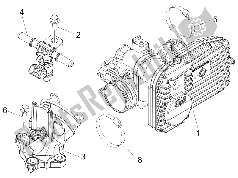 All parts for the Throttle Body - Injector - Union Pipe of the Piaggio Beverly 250 IE E3 2006
