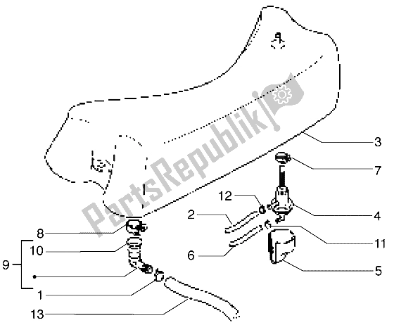 Toutes les pièces pour le Réservoir Supplémentaire du Piaggio Free 100 2004