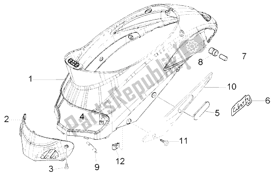 Tutte le parti per il Protezione Posteriore del Piaggio Liberty 50 2T RST PTT AU D 2004