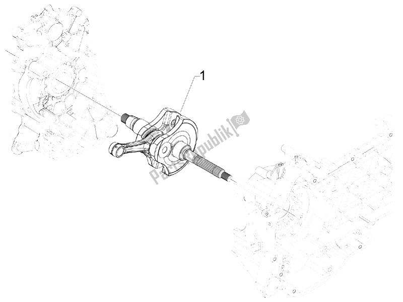 All parts for the Crankshaft of the Piaggio X 10 125 4T 4V I E E3 2012